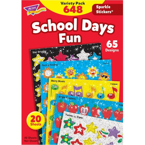 Trend Enterprises  Stickers, Sparklers, School Days, 65 Designs, 648/PK