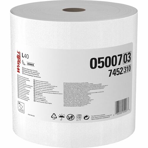 Kimberly-Clark Professional  Towel, L40, 12.2"x12.4", 750 Sheets, 1 Roll, White