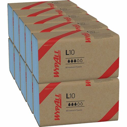 Kimberly-Clark Professional  Wipers, L10, Windshield, 9-1/10"x10-1/4", 224/PK, 10PK/CT,BE
