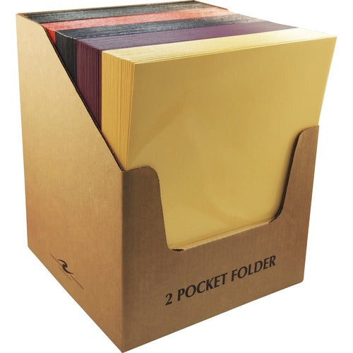 Roaring Spring Paper Products  Portfolio, 2-Pocket, Laminated, 9-1/2"x11-3/4", 100/CT, AST