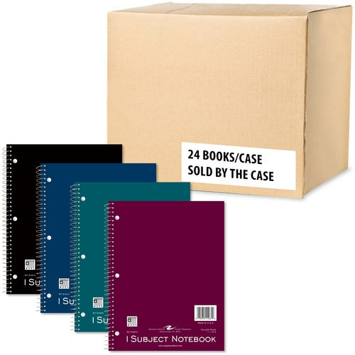 Roaring Spring Paper Products  Notebook,College-Rld,1-Sub,3HP,8-1/2"x11",24/CT,Brite AST
