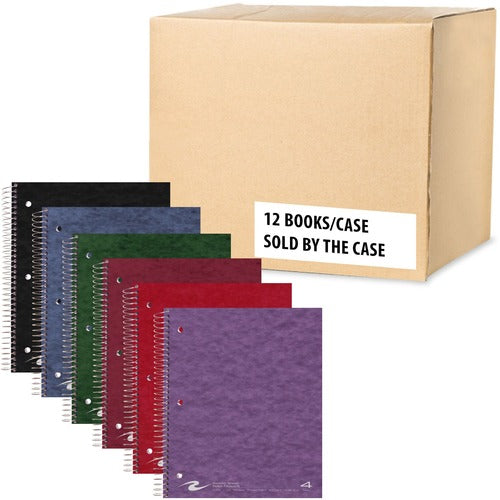 Roaring Spring Paper Products  Notebook,4Subj,3HP,College-Rld,200Sht,9"x11",12/CT,AST