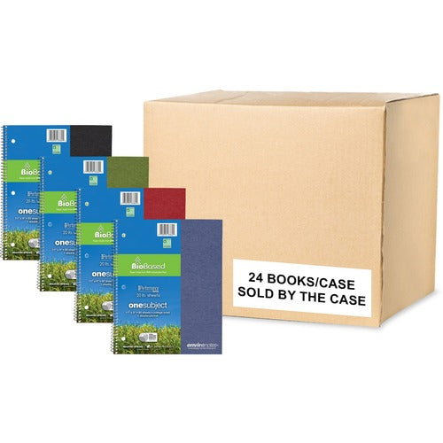 Roaring Spring Paper Products  Notebook, 1-Subj, 100 Sht, Wire-bound, 9"x11", 24/CT, AST