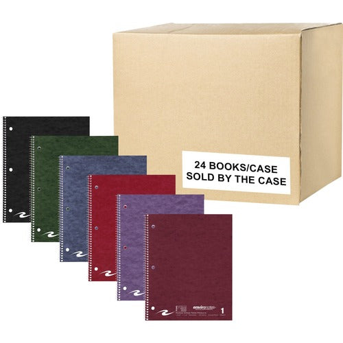 Roaring Spring Paper Products  Notebook,1Subj,3HP,College-Rld,100Sht,9"x11",24/CT,AST