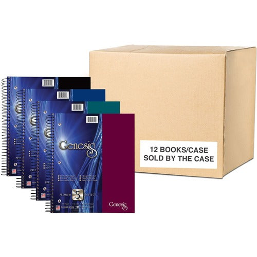 Roaring Spring Paper Products  Notebook,Wire-Bd,5-Sub,College-Rld,200Shts,9"x11",12/CT,AST