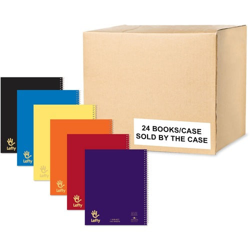 Roaring Spring Paper Products  Notebook,f/Lefties,100Sht,Wide-Rld,8-1/2"x10-1/2",24/CT,AST