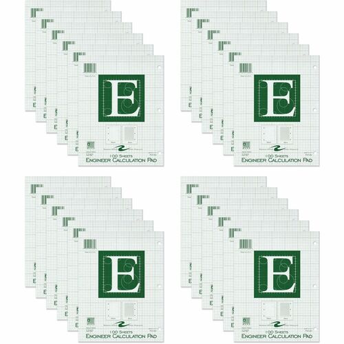 Roaring Spring Paper Products  Calculation Pad,3HP,5x5-Rld,100-Sht,15lb.8-1/2"x11",24/CT,GN