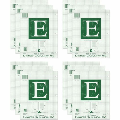 Roaring Spring Paper Products  Calculation Pad,3HP,5x5-Rld,200-Sht,15lb.8-1/2"x11",24/CT,GN