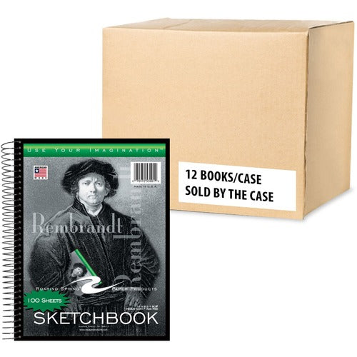 Roaring Spring Paper Products  Sketch Book, 100-Sht,50 lb, 9"x12", 12/CT, White