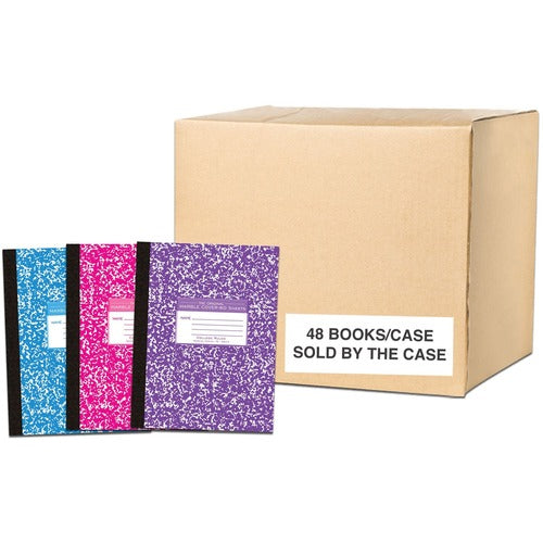 Roaring Spring Paper Products  Comp Book, College-Ruled,80 Shts,10-1/4"x7-3/4",48/CT,AST