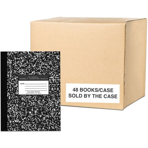 Roaring Spring Paper Products  Comp Book, College-Ruled,80 Shts,10-1/4"x7-3/4",48/CT,BK