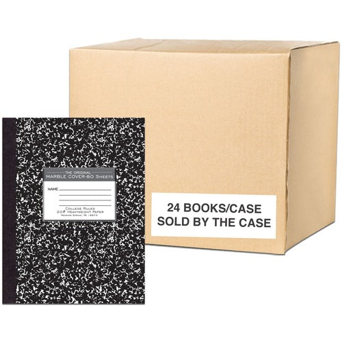 Roaring Spring Paper Products  Composition Book,College-Rld,80Shts,7-3/4"x10-1/4",24/CT,BK