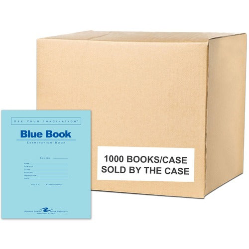 Roaring Spring Paper Products  Exam Book,Wide-Rld,4 SHT,7"x8-1/2",1000/CT,BE Cover