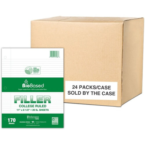 Roaring Spring Paper Products  Filler Paper,College-Rld,8-1/2"x11",170Sht/PK,24PK/CT,WE