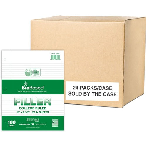 Roaring Spring Paper Products  Filler Paper,College-Rld,8-1/2"x11",100Sht/PK,48PK/CT,WE
