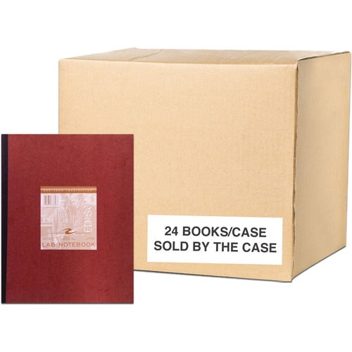 Roaring Spring Paper Products  Lab Book,4x4 Quad Rld,76 Shts,9-1/4"x11-3/4",24/CT,Red Cover