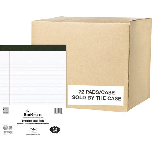 Roaring Spring Paper Products  Legal Pads,Bio-Pref,20 lb,8-1/2"x11-3/4",40 Sht/Pad,36/CT,WE