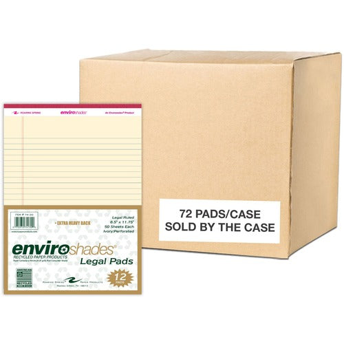 Roaring Spring Paper Products  Writing Pad,Legal-Rld,50 Sht,8-1/2"x11-3/4",72/CT,Ivory