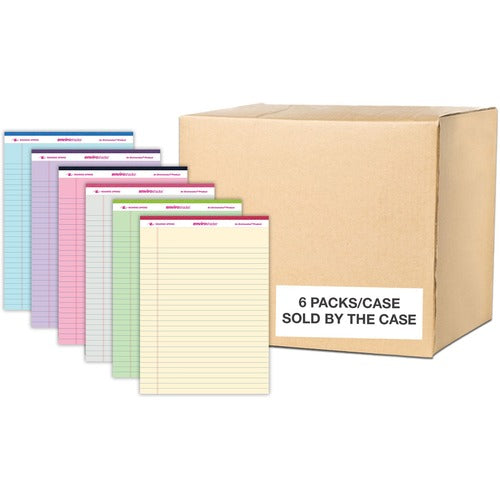 Roaring Spring Paper Products  Writing Pad,Lgl-Rld,50 Sht,8-1/2"x11-3/4",6/PK,6PK/CT,AST