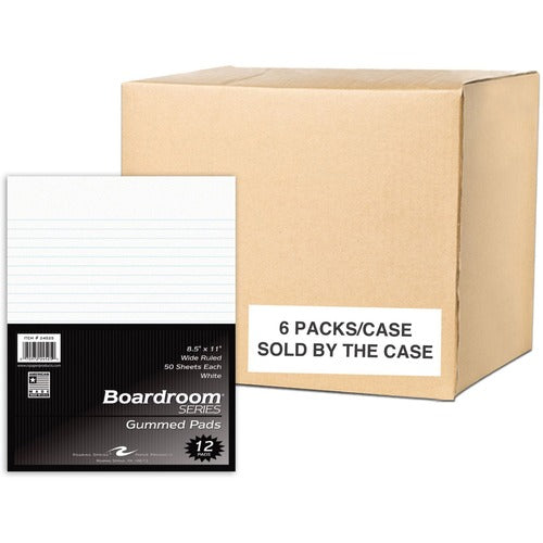 Roaring Spring Paper Products  Writing Pad, Glued, Wide-Rld, 15 lb, 8-/12"x11", 72/CT, WE