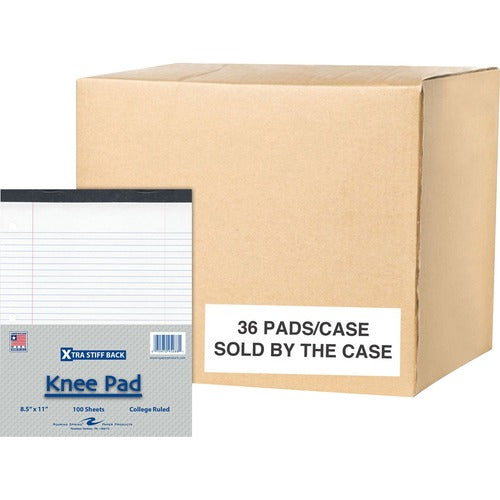 Roaring Spring Paper Products  Writing Pad,Stiff Back,3HP,100-Sht,8-1/2"x11-3/4",18/CT,WE