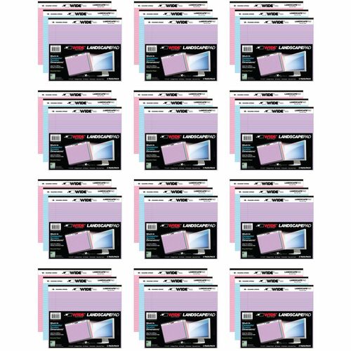 Roaring Spring Paper Products  Writing Pad,Legal-Rld,3 Colors,50-Sht,11"x9-1/2",12/CT,AST
