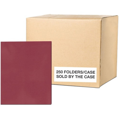 Roaring Spring Paper Products  Folders,w/2 Pockets,Embossed,9-1/2"x11-3/4",25/BX,10/CT,RD
