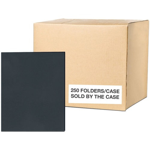 Roaring Spring Paper Products  Folders,w/2 Pockets,Embossed,9-1/2"x11-3/4",25/BX,10/CT,BK