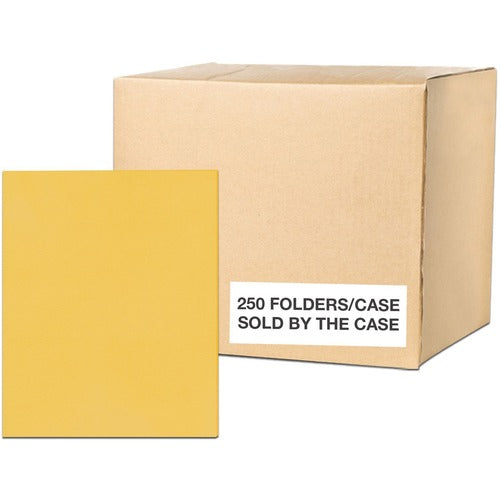 Roaring Spring Paper Products  Folders,w/2 Pockets,Embossed,9-1/2"x11-3/4",25/BX,10/CT,Gold