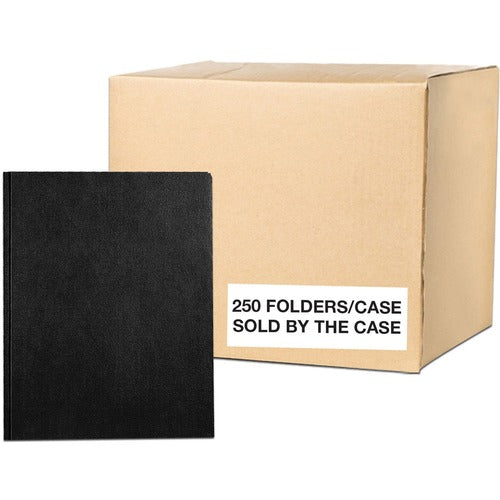 Roaring Spring Paper Products  Folders,w/Fasteners/Pockets,9-1/2"x11-3/4",250/CT,Black