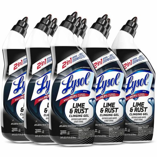 Reckitt Benckiser  Toilet Bowl Cleaner, Lime&Rust Remover, 24oz, 9/CT, Blue Top