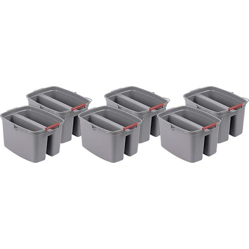 Rubbermaid Commercial Products  Utility Pail,Double,19-Qrt,18-1/8"x10-1/8"x17-3/4",6/CT,GY
