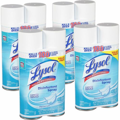 Reckitt Benckiser  Disinfectant Spray, Crisp Linen, 19oz, 2/PK, 4PK/CT