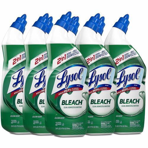 Reckitt Benckiser  Toilet Bowl Cleaner, w/ Bleach, 24oz, 9/CT, Blue Top