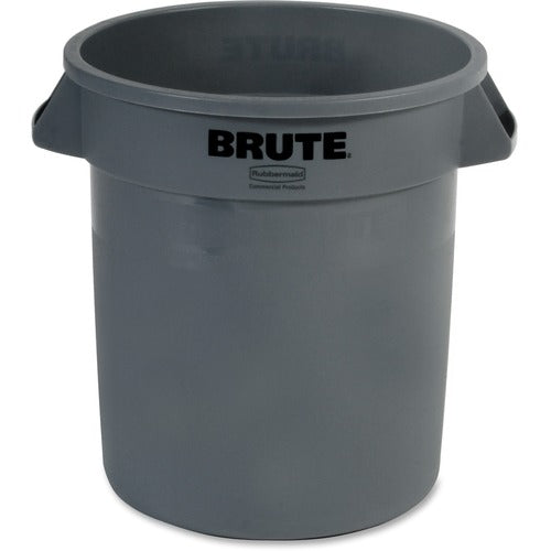 Rubbermaid Commercial Products  Brute Round Container, 10Gal, 15.6"Diax17.3"H, 6/CT, GY