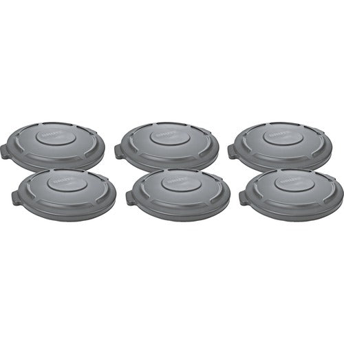 Rubbermaid Commercial Products  Lid w/Drain Channels f/20Gal, 6/CT, Gray