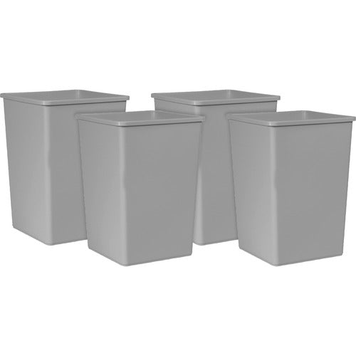 Rubbermaid Commercial Products  Waste Container, Square, Indoor/Outdoor, 35 Gallon, 4/CT, GY