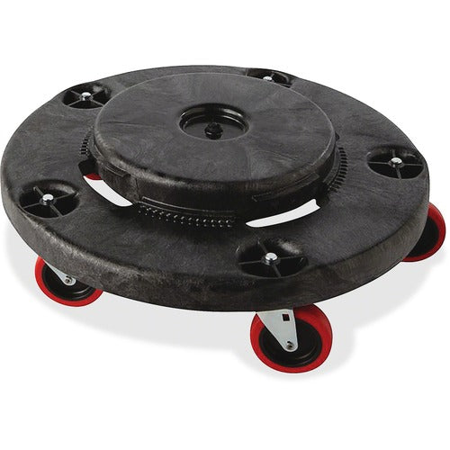 Rubbermaid Commercial Products  Quiet Dolly, 250 Lb Cap, 18-1/4" Dia, 6-5/8"H, 2/CT, Black