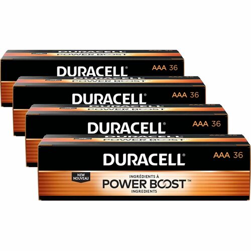 Duracell U.S.A.  Batteries, AAA, Alkaline, 36/PK, 4PK/CT, Gold/Black-DURMN24P36CT