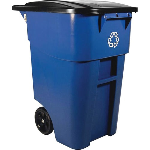 Rubbermaid Commercial Products  Brute Recycling Container, Mobile, 50 Gallon, 2/CT, BE