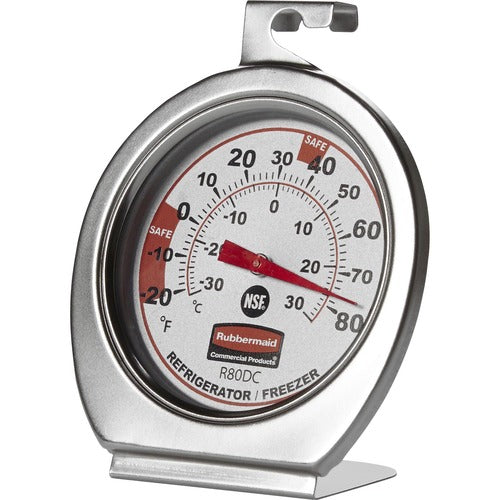 Rubbermaid Commercial Products  Thermometer, f/Freezer/Refrigerators, -20 to 80F, 12/CT, SR
