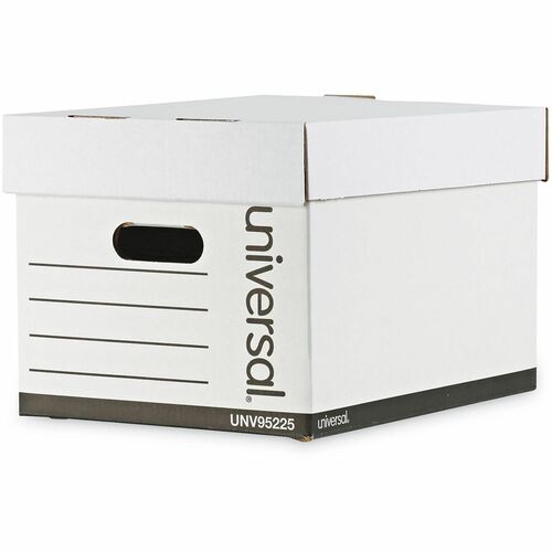 Universal  Professional-Grade Heavy-Duty Storage Boxes, Letter/Legal Files, White, 12/Carton