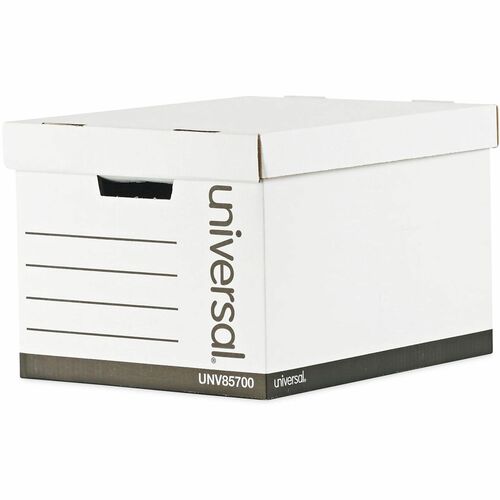 Universal  Medium-Duty Lift-Off Lid Boxes, Letter/Legal Files, 12" x 15" x 10", White, 12/Carton