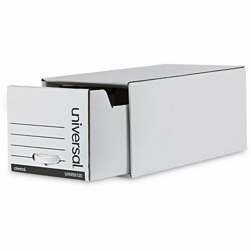 Universal  Economy Storage Drawer Files, Letter Files, White, 6/Carton