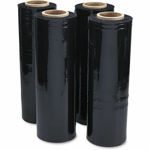 Universal  Black Stretch Film, 18" x 1,500 ft Roll, 20 mic (80-Gauge), 4/Carton