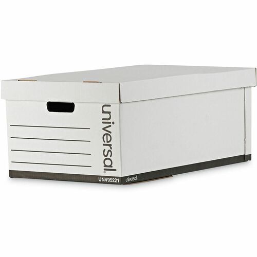 Universal  Medium-Duty Easy Assembly Storage Box, Legal Files, White, 12/Carton