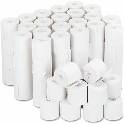 Universal  Impact and Inkjet Print Bond Paper Rolls, 0.5" Core, 2.25" x 126 ft, White, 100/Carton