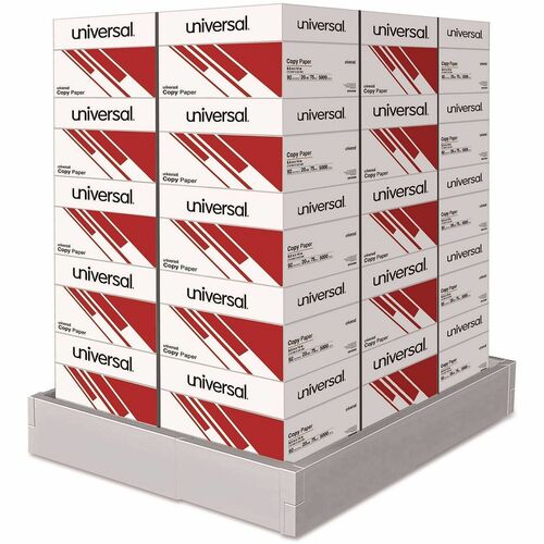 Universal  Legal Size Copy Paper, 92 Bright, 20 lb Bond Weight, 8.5 x 14, White, 500 Sheets/Ream, 10 Reams/Carton, 30 Cartons/Pallet