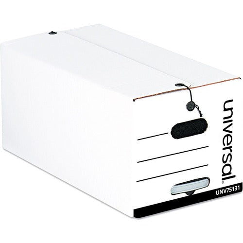 Universal  Deluxe Quick Set-up String-and-Button Boxes, Legal Files, White, 12/Carton
