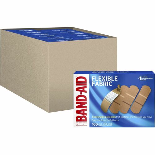 Johnson & Johnson  Bandages,Flex Fabric,Self-Adhesive,1 Size,1",100/BX,12BX/CT